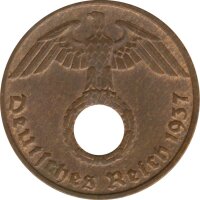 Deutsches Reich 1 Pfennig 1937 D Jaeger Nr 361*