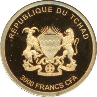 Tschad 3000 Francs 2018 Helmut Schmidt Gold