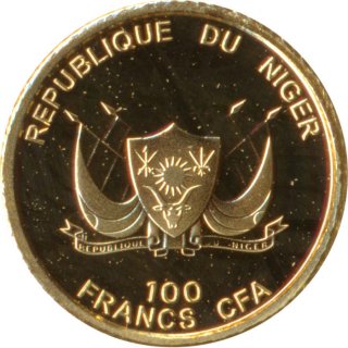 Niger 100 Francs 2018 Dresdner Zwinger Gold