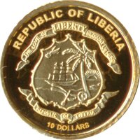 Liberia 10 Dollars 2006 PP Papst Benedikt XVI Gold