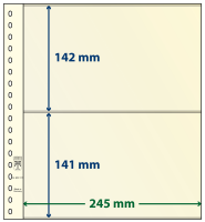 Lindner T-Blanko-Bl&auml;tter 2 Streifen: 141 mm, 10er-Pack