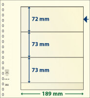 Lindner T-Blanko-Bl&auml;tter 3 Streifen: 73 mm, 10er-Pack