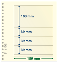 Lindner T-Blanko-Bl&auml;tter 4 Streifen: 39 mm, 10er-Pack