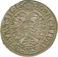 Schlesien 3 Kreuzer 1670 SHS Leopold I. Silber*