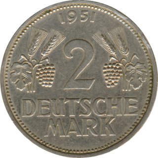 BRD 2 DM 1951 F Trauben und �hren*