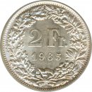 Schweiz 2 Franken 1965 B Stehende Helvetia Silber*