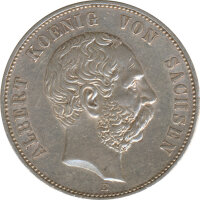 Sachsen 5 Mark 1901 E Albert Silber*