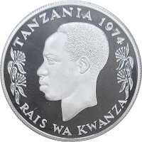 Tansania 25 Shilingi 1974 GiraffenSilber*