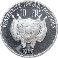 Niger  1968 - 10 Francs L&ouml;we Silber PP*
