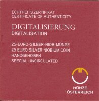 &Ouml;sterreich 2025 - 25 Euro Digitalisierung Niob