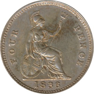 Grobritannien Four Pence 1836 George IV Silber*
