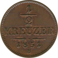 Österreich 1/2 Kreuzer 1851 B Franz Joseph I.*