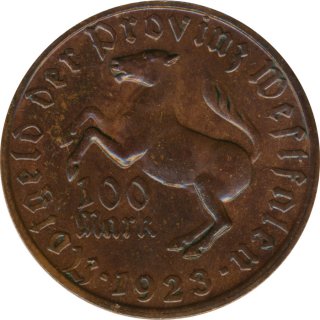 Westfalen 100 Mark 1923 Anette von Droste-Hlshoff*