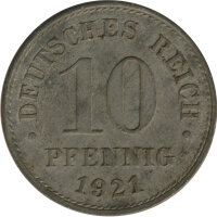 Deutsches Reich 10 Pfennig 1921*