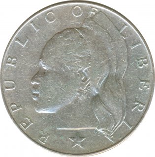 Liberia 1 Dollar 1962 Silber*