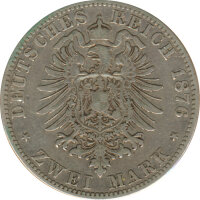 Anhalt 2 Mark 1876 A Friedrich I. Silber*