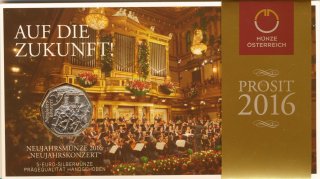 sterreich 5 Euro 2016 Neujahrsausgabe Silber im Folder*