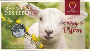 sterreich 5 Euro 2017 Osterlamm Silber im Folder*