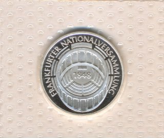 BRD 5 DM 1973 G Frankfurter Nationalversammlung PP Silber in Noppenfolie*