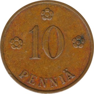 Finnland 10 Penniä 1939 Wappen*