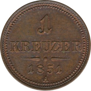 sterreich 1 Kreuzer 1851 A Franz-Joseph I*