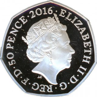 Grobritannien 50 Pence 2016 PP Team GB - Olympiade in Rio - Schwimmen Silber*