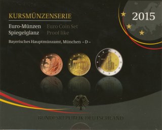 BRD KMS 2015 D PL verpackt im Folder*