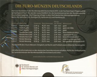 BRD KMS 2015 D PL verpackt im Folder*