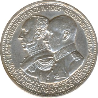 Mecklenburg-Schwerin 3 Mark 1915 A 100 Jahre...