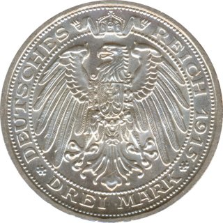 Mecklenburg-Schwerin 3 Mark 1915 A 100 Jahre Groherzogtum Silber*