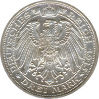 Mecklenburg-Schwerin 3 Mark 1915 A 100 Jahre...