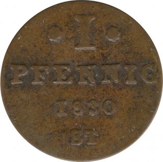 Lippe1 Pfennig 1830 ST Paul Alexander Leopold II*