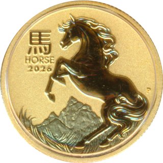 Australien Lunar 3 - 2026 15 A$ Jahr des Pferds Gold