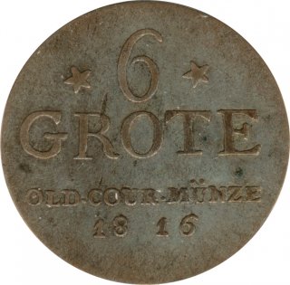 Oldenburg 6 Grote 1816 Peter Friedrich Ludwig Silber*