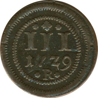 Rostock 3 Pfennig 1729 R Stadtwappen*
