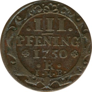 Rostock 3 Pfennig 1750 R Stadtwappen*