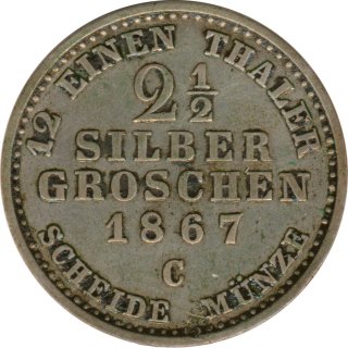 Preussen 2 1/2 Silbergroschen 1867 C Wilhelm I*
