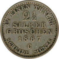 Preussen 2 1/2 Silbergroschen 1867 C Wilhelm I*