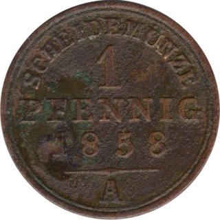 Schaumburg-Lippe 1 Pfennig 1858 A Georg Wilhelm*