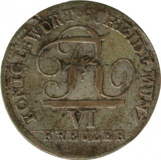 Wrttemberg 6 Kreuzer 1809 Friedrich I Silber*