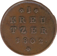 Salzburg 1 Kreuzer 1802 SB Hieronymus von Colloredo*