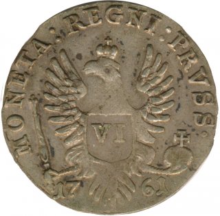 Ost-Preussen unter russischer Besatzung 6 Groschen 1761 Elisabeth I Silber*