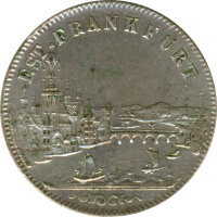 Freie Stadt Frankfurt 6 Kreuzer 1853 Stadtansicht Silber*