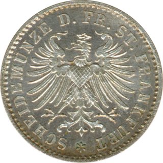 Freie Stadt Frankfurt 1 Kreuzer 1866 Stadtwappen Silber*