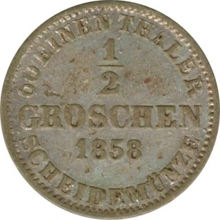 Hannover 1/2 Groschen 1858 B Georg IV Silber*