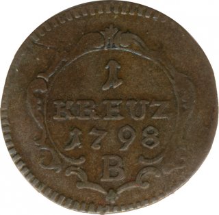 Ansbach-Bayreuth 1 Kreuzer 1798 B Friedrich Wilhelm III Silber*