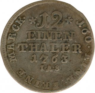 Paderborn 1/12 Taler 1763 Wilhelm Antonius Silber*