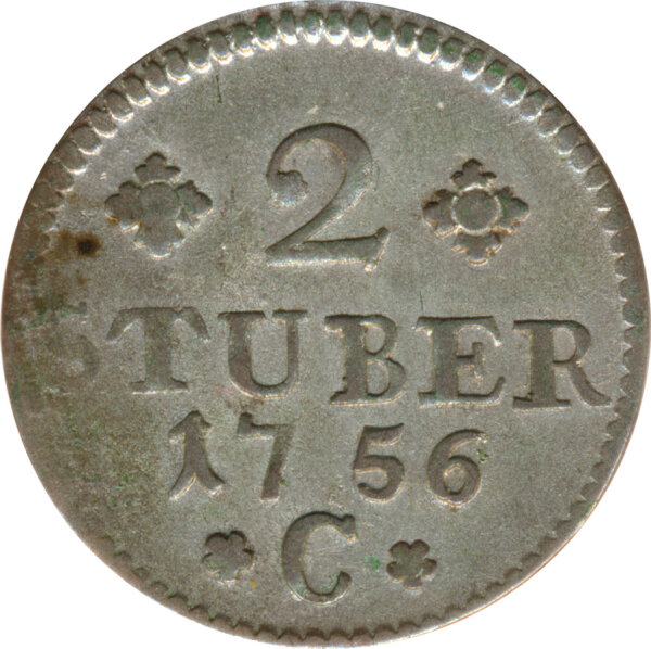 Kleve 2 St&uuml;ber 1756 C Friedrich II Silber*