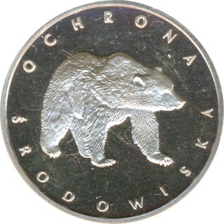 Polen 100 Zlotych 1983 PP Braunbär Silber*