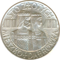 Polen 100 Zlotych 1966 Mieszko und Dubrawka Probe Silber*
